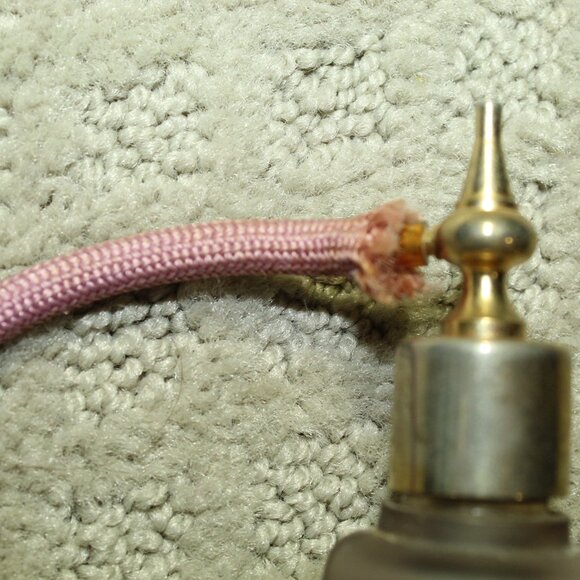 Vintage Frosted Mauve Glass Perfume Bottle with Pump - Picture 5 of 6